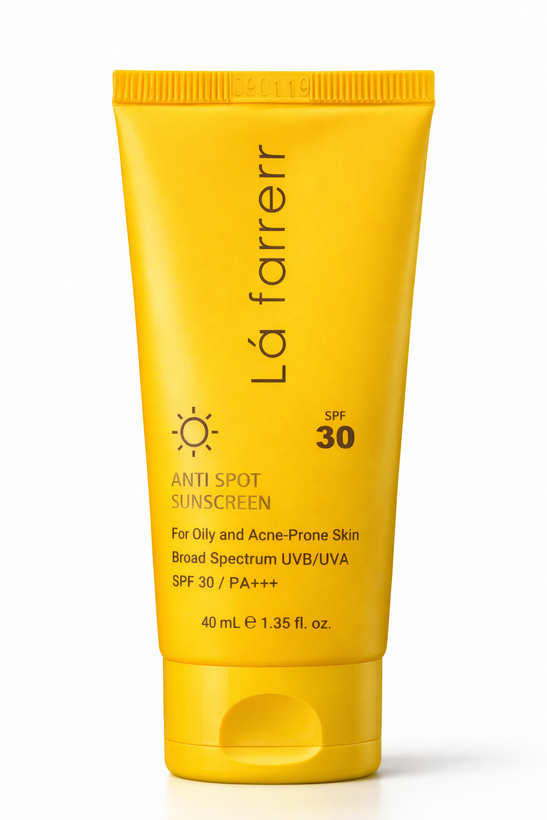 کرم ضد آفتاب و ضد لک لافارر مدل بی رنگ مخصوص پوست چرب و مستعد اکنه حجم 40 میل spf30